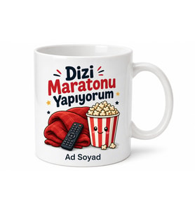 Dizi Maratonu Yapıyorum Yazılı Komik Kupa Bardak Eğlenceli Hediye
