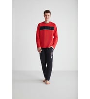U.S. Polo Assn. 18721 Erkek Kırmızı Yuvarlak Yaka Pijama Takımı