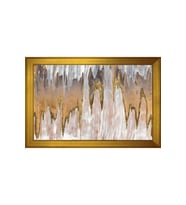 Soyut Şekiller Motifli Kanvas Tablo 80 x 110 cm Gold Çerçeve