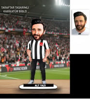 Kişiye Özel Karikatür Siyah Beyaz  Erkek Taraftar Tasarımlı  Biblo