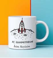Komik - Esprili Kupa AY İNANMIYORUM Tasarımlı İsim Soyisim Yazılı Kişiye Özel Kupa Bardak