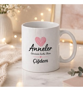 Kişiye Özel Anneler Günü Hediye Kupa Bardak (Beyaz)