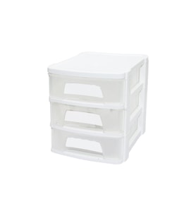 TONTON - NO:1 ÇEKMECE 3 KATLI 21.5X16.5X18.5 CM - SİYAH VEYA BEYAZ RENK GÖNDERİLİR (5680)
