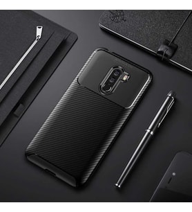 Xiaomi Pocophone F1 Kılıf Esnek Soft Karbon Tasarım Legion Serisi (Siyah)