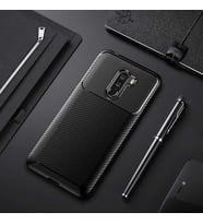 Xiaomi Pocophone F1 Kılıf Esnek Soft Karbon Tasarım Legion Serisi (Siyah)