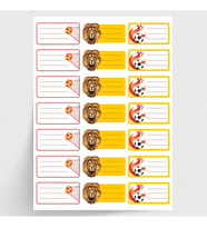 Sarı-Kırmızı isimlik okul etiketi, sticker seti, 210 adet