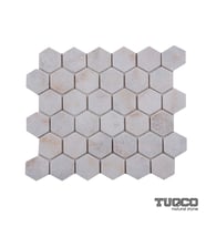2’’ Hexagon Golden Eskitme Mermer Mozaik