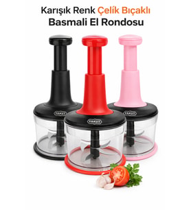 Karışık Renk Çelik Bıçaklı Basmalı El Rondosu