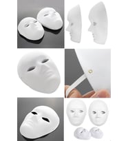 Cosplay Cadılar Bayramı Erkekler Tam Yüz Beyaz Maske Beyaz Renk Boyanabilir Anonim Tam Yüz Cosplay