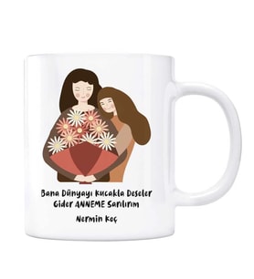 ANNE İsimli Kupa Anneme Sarılırım