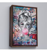 Çerçeveli Brigitte Bardot Graffiti Pop Art Duvar Tablosu (Kahverengi)