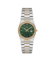 Ferro FL21596AWT-D6 Quarzt Çelik Altın/Gri Yeşil Kadran 30 mm Kadın Kol Saati