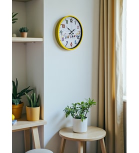 36 Cm Sarı Çocuk Odası Duvar Saati (Standart)