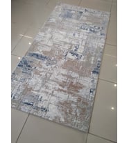 HALIMARKA K-SFT 702 BEJ MAVİ MODERN HALI YOLLUK 100X200 CM