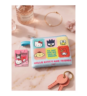 Kuromi & Hello Kitty Lisanslı Deri Para Çantası Cüzdan 10,5x8,5 cm