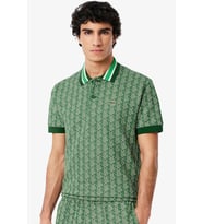 Lacoste Classic Fit Monogram Polo T-shirt Erkek Polo Yaka Tişört Yeşil