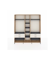 Arges Dolap 11 Raflı 4 Çekmeceli 2 Askılı 220x30x243 Çam-Antrasit/Aytaşı