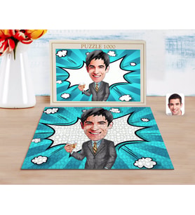 BK Gift Kişiye Özel Erkek Karikatürlü 1000 Parça Profesyonel Puzzle-52