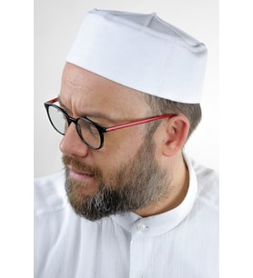 Kubbeli Sert Kalıp Takke - Beyaz