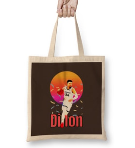 Dillon Brooks Dillon Brooks Vintage Art - Legend Basketball Gift Bez Çanta Uzun Saplı