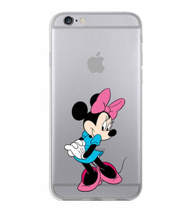 Apple iPhone 6S Uyumlu Kapak Minnie Mouse Tasarımlı Şeffaf Silikon Kılıf