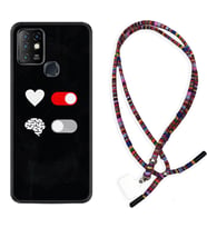 INFINIX Hot 8 9 10 11S Hot 10 Play 10T Kılıf Boyun Asklı Rasta Silikon Love Brain 1722