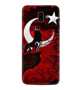 Samsung J6 Plus J7 Prime J7 Pro M20 Kılıf Desenli Silikon Wolf and Moon 2 1381
