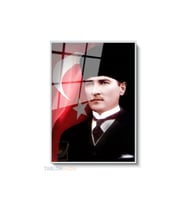 Dikey Çerçeveli Cam Cam Ata 033 Modern Ev Dekoru Duvar Sanatı Ev Ofis Tablosu (Gümüş)
