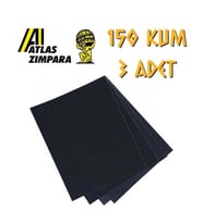 Atlas 188 Su Zımparası 150 Kum - 3 Adet (Siyah)