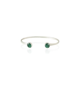 Kadir Jewellery 925 Ayar Gümüş Kaplama El İşçiliği Zirkon Taşlı Kadın Charm Bileklik (K.Yeşil)