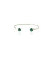 Kadir Jewellery 925 Ayar Gümüş Kaplama El İşçiliği Zirkon Taşlı Kadın Charm Bileklik (K.Yeşil)