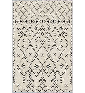 Eliana Home Baskılı, Yıkanabilir Kaymaz Taban Salon Halısı LNA0169-SD555 100x150 cm (Krem)