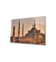 Miyrem Glasses Collection -A1^#  Istanbul Sultan Ahmet Camii Manzara  Cam Tablo (Çok Renkli)