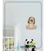 Oturan Sevimli Köpek Sticker Duvar Sticker 25x15 CM