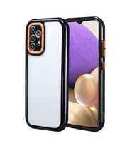 Skyarc Samsung Galaxy A32 4G Kılıf Kamera Korumalı Renkli Kenar ve Çerçeve Tasarımlı Vitamin Kapak (Siyah)