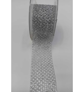Gümüş File Simli Organze Kurdele 4Cm