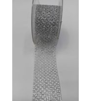 Gümüş File Simli Organze Kurdele 4Cm