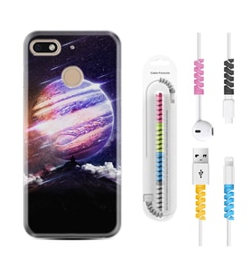 General Mobile GM8 Go GM9 GM20 Pro Plus Kılıf Kablo Koruma Spiral Silikon Super Planet 1797