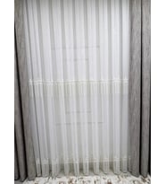 NİVEMESHOME 2571 V -117 REİNA GOLD 1/3 PİLELİ BAMBU TÜL PERDE