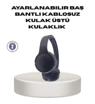 Bluetooth 5.0 Siyah Kablosuz Kulaklık 18 Saat Batarya Katlanabilir Tasarım
