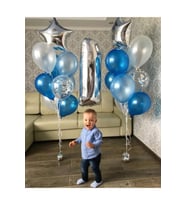 Gümüş 1 Rakam Folyo Balon Seti M406