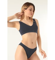 DoReMi Seamless Kalın Askılı Büstiyer Crop Top (Lacivert)