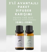2'li Difuser Karışımı Havayı Temizlemeye Karşı Lavanta & Çay Ağacı %100 Saf Uçucu Yağı