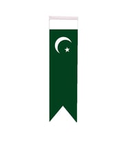 Masa Üstü Kırlangıç Pakistan Bayrağı - 8x30cm Çift Taraflı Saten Kumaş
