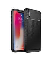 Apple iPhone XR Karbon Görünümlü Koruma Siyah Silikon Kılıf