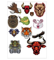 Agresif Hayvanlar Sticker Set-6 11 Parça Telefon, Tablet, Defter, Laptop Sticker