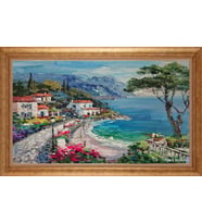 Çerçeveli Paspartulu Manzara Tablo bm0968 (Gold)