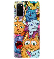Samsung A02S A03S A10 A12 A13 A21S A22 Kılıf Desenli Silikon Kediler 1723