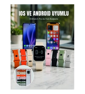 Mey İthalat® Akıllı Saat Bluetooth Arama Özellikli 7 Kordonlu Spor ve Günlük Kullanıma Uygun