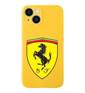 Apple iPhone 14 Plus  Lansman Kılıf Ferrari  Tasarımlı Altı Kapalı İçi Kadife Kaplı  Kapak (Şeffaf)